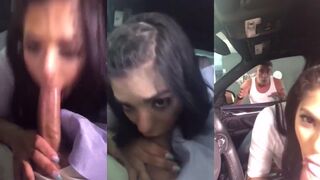 Gina Valentina chupando pauzão dotado dentro do carro até engolir porra